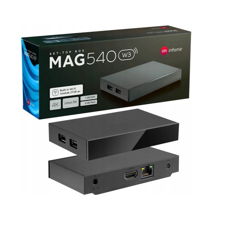 Televizní dekodér Mag 540W3 IM Infomir 4K Linux Os 1GB Ram 4 Gb Flash