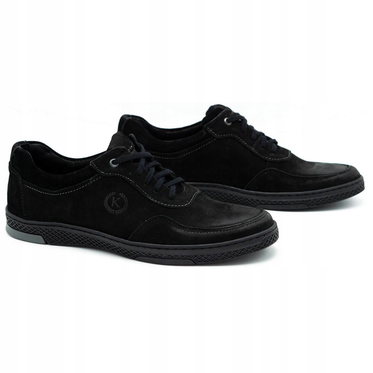 Buty męskie skórzane casual 918K czarne 45 Rozmiar 45