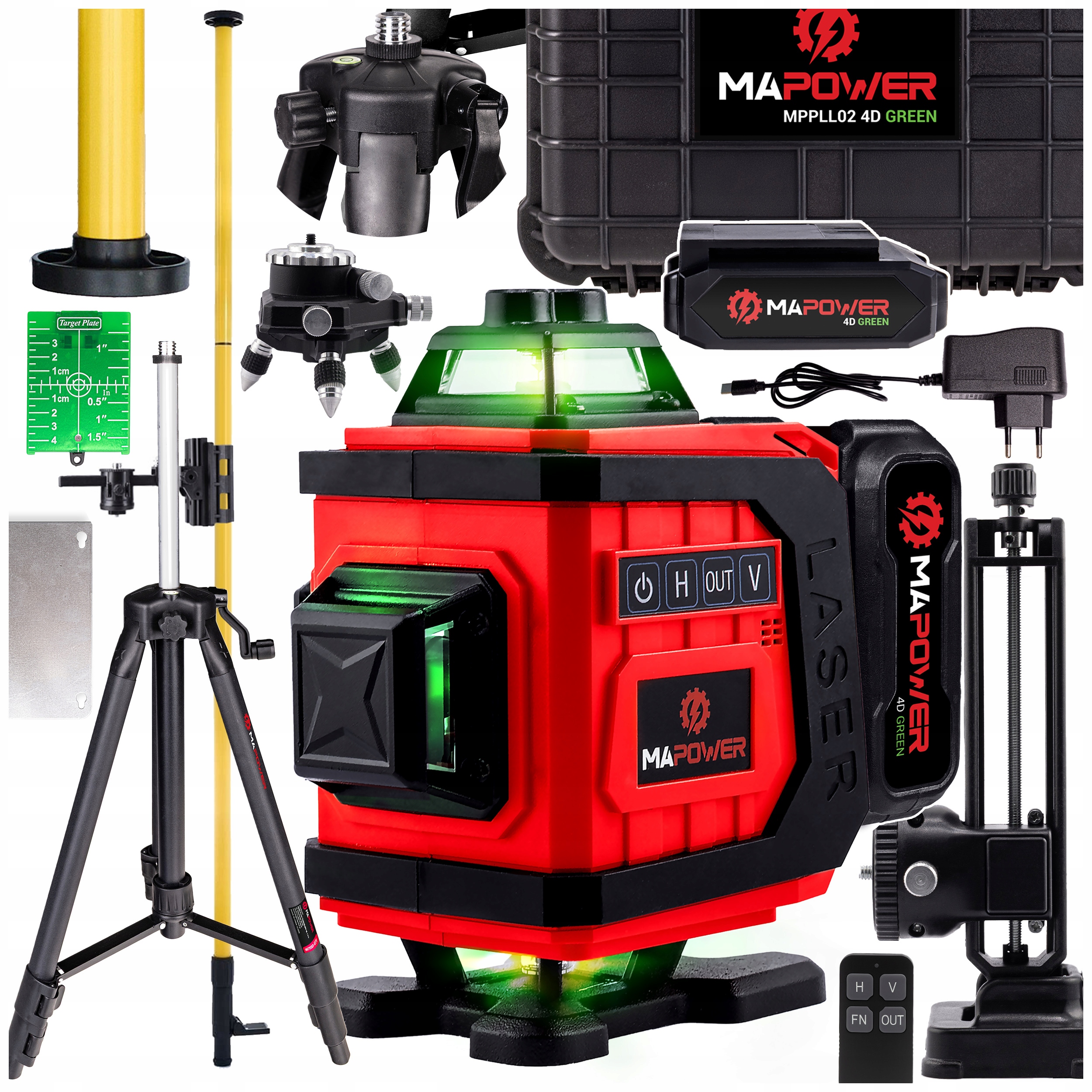 Laserová Vodováha, Křížový Laser, Elektronický Kompenzátor Stativ Tyč