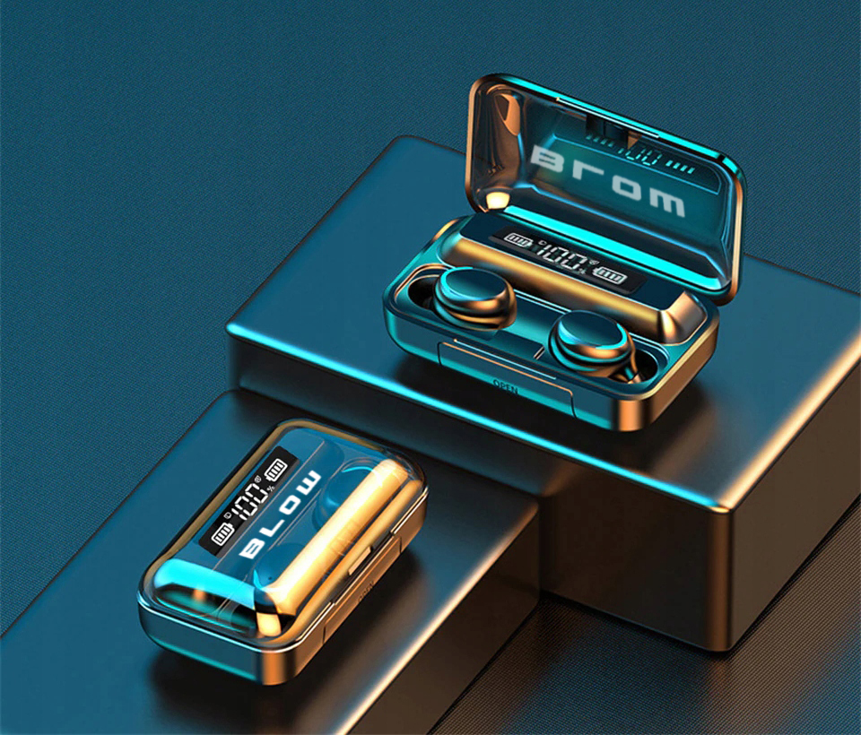 SŁUCHAWKI BEZPRZEWODOWE BLUETOOTH 5.1 + POWERBANK MIKROFON SPORTOWE DOUSZNE Mikrofon tak