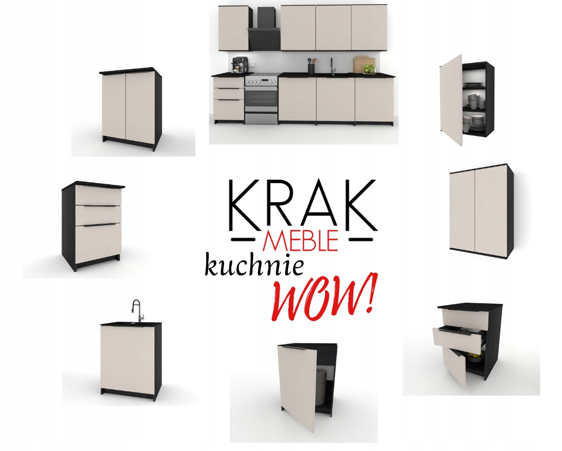 Szafka Kuchenna Wisząca Górna Premium KIRA Czarna Kaszmir 50cm tip-on Blum Rodzaj szafek wisząca