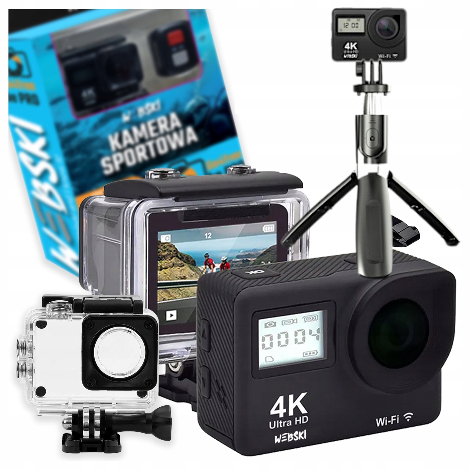 Trefný Dárek Sportovní kamera 4K Příslušenství Pilot Tyč Stativ Držák