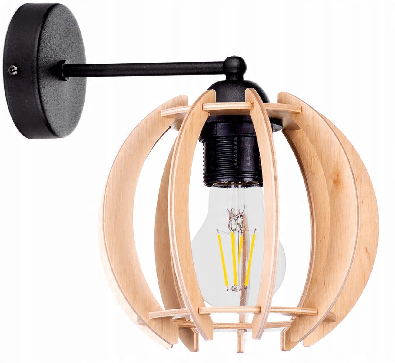 

Lampa Kinkiet Ścienny Drewniany Loft
