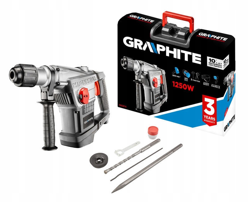 

Młot udarowy Graphite 58G874 1250W 10J Sds Max