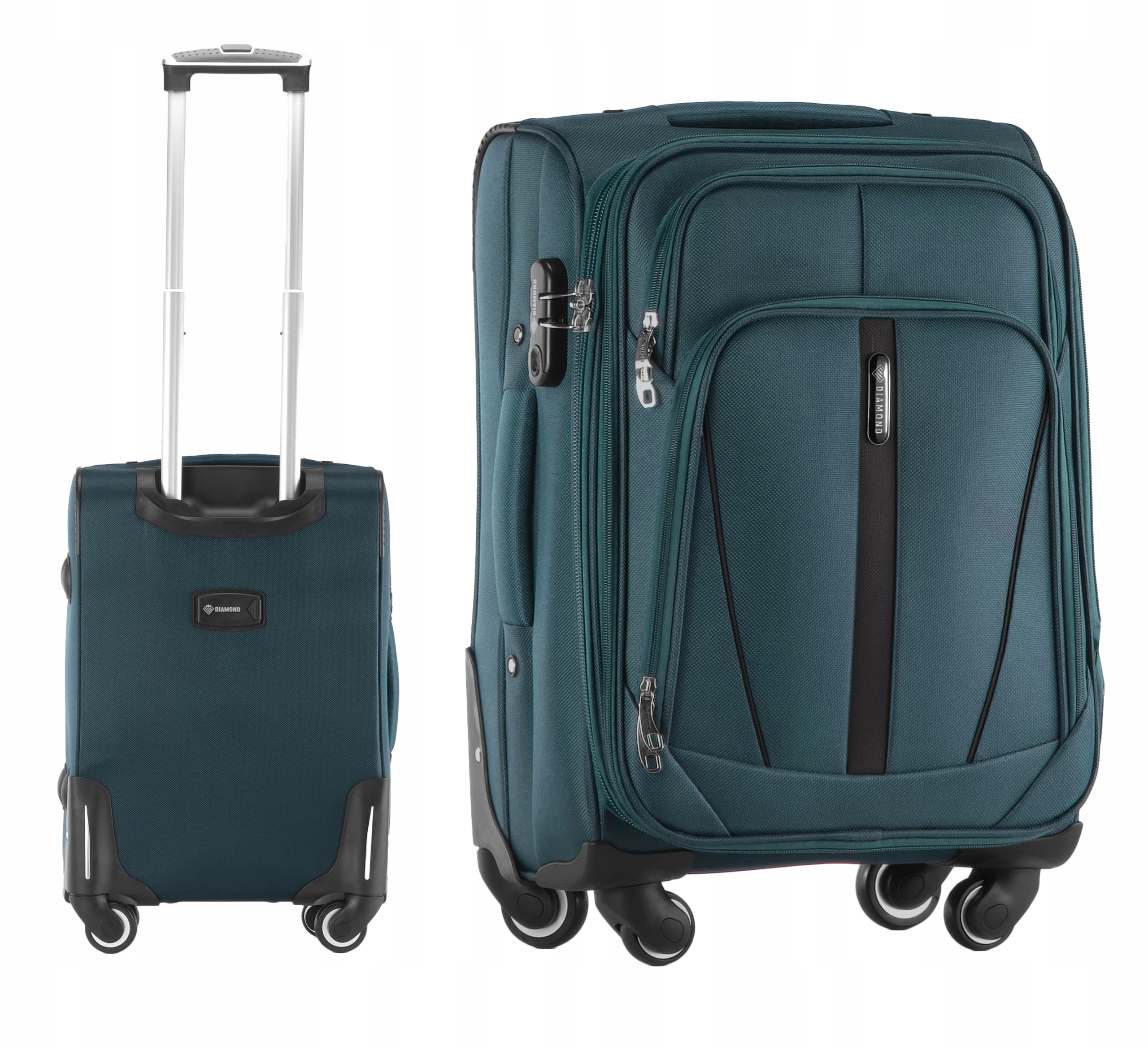 Kabinový Kufr Na Kolečkách Cestovní Zavazadlo Diamond Green Měkký S 20" C330