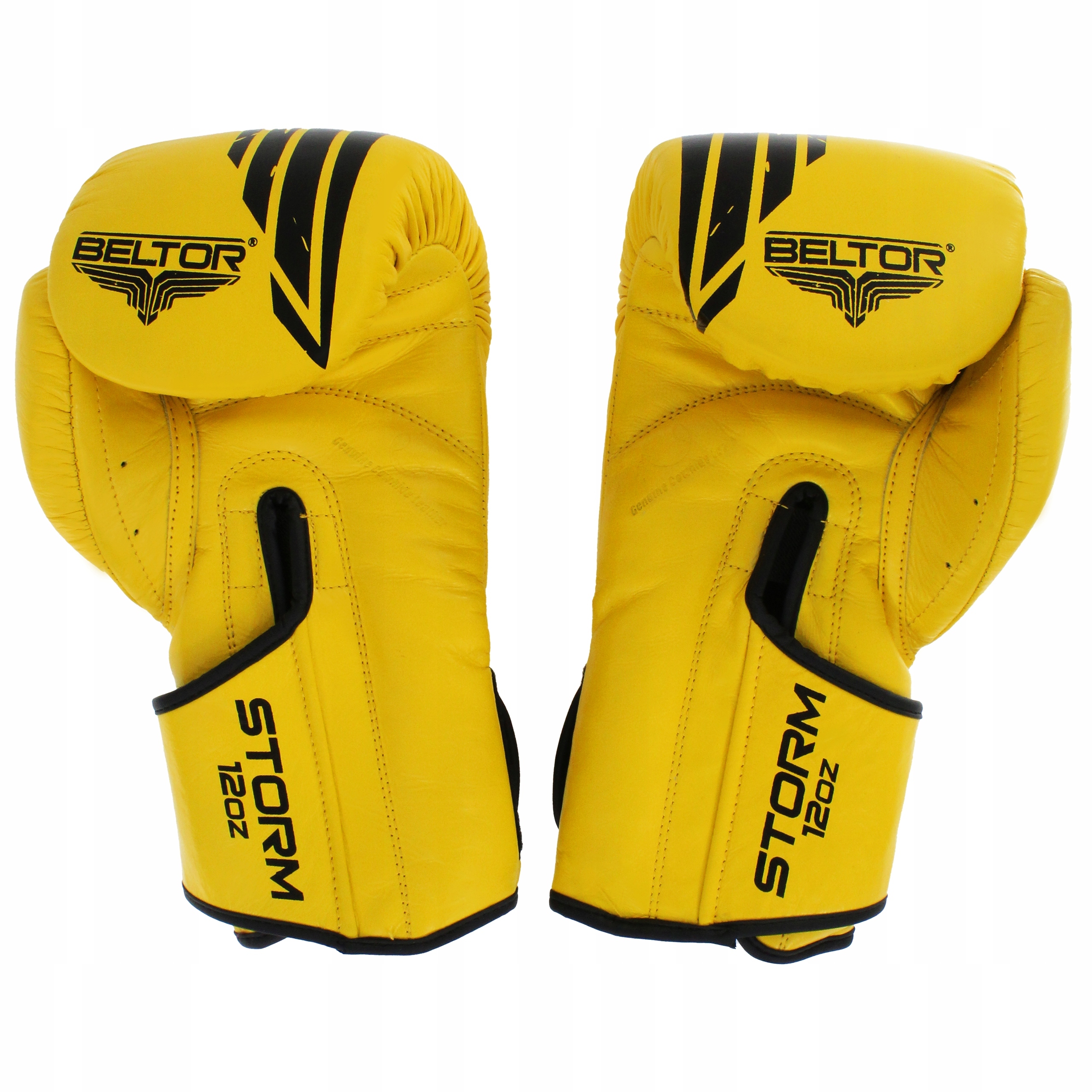 BELTOR RĘKAWICE BOKSERSKIE STORM SPARINGOWE TRENINGOWE SKÓRA ŻÓŁTE 12 OZ Marka Beltor