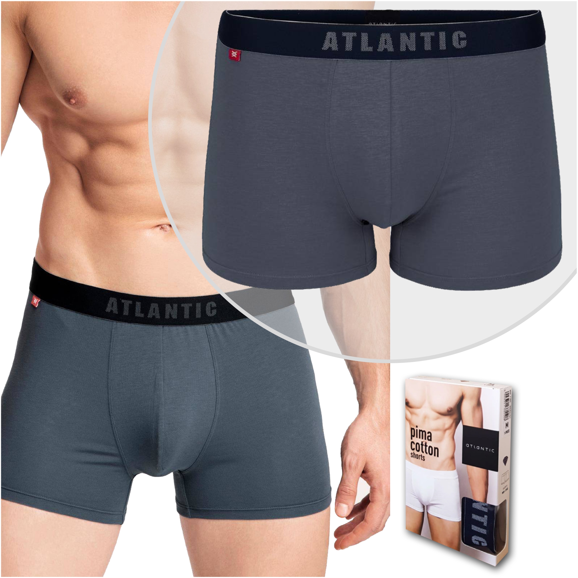 

bokserki męskie Atlantic Premium bawełna i modal