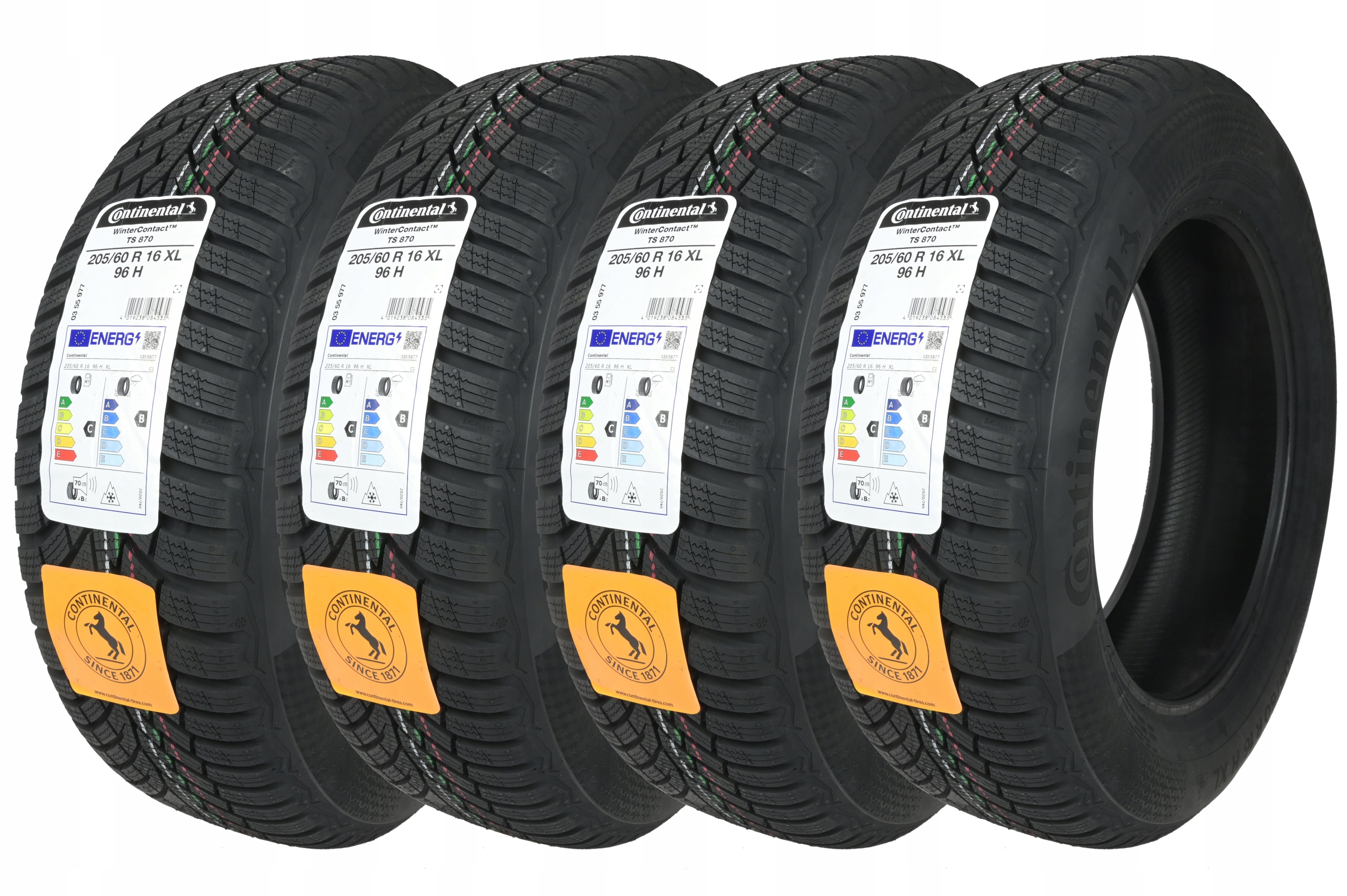 

4 x 205/60R16 XL 96H Ts 870 Continental Zima