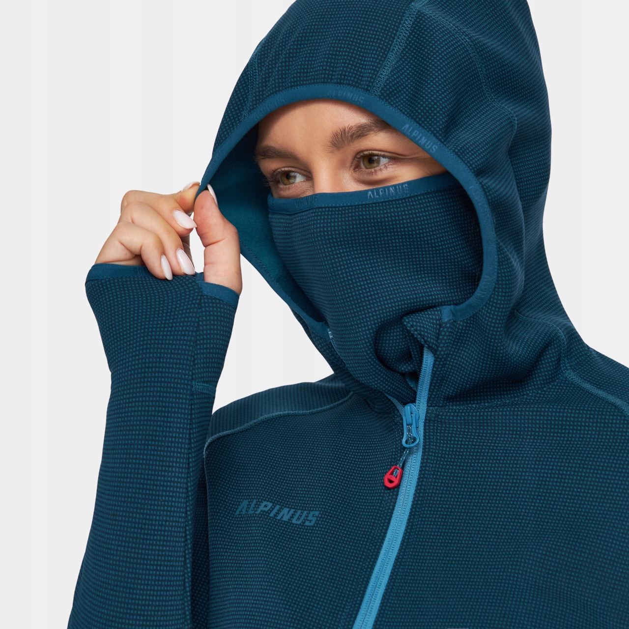 Bluza polarowa damska Alpinus Oeta elastyczna, kaptur komin, na kciuk L Rozmiar L