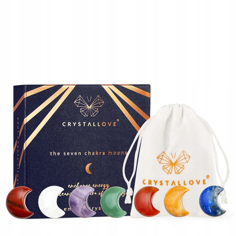 Crystallove Přírodní energetické kameny 7 čaker měsíčky