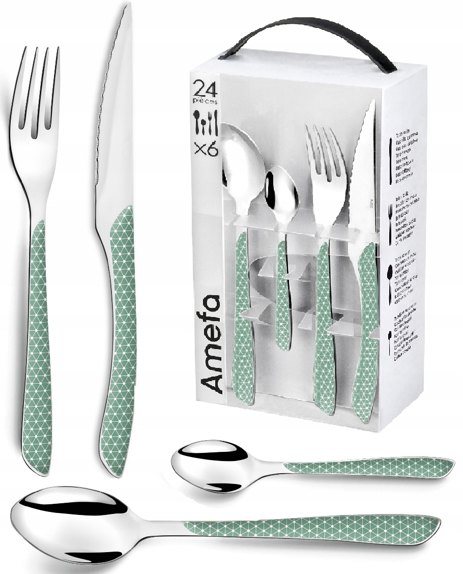 

Amefa 24 Modern Sztućce Zestaw 2284 Eclat Miętowe