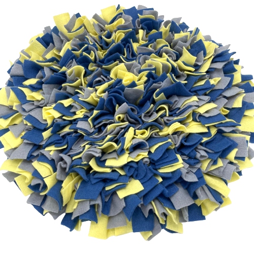 Levně Čmuchací kobereček Extra Hustý (pr. 45cm) modrá, žlutá, šedá