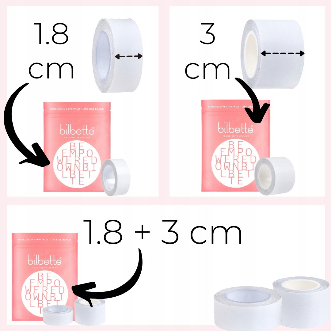Taśma plastry do ubrań i ciała dwustronna szeroka Model Taśma do ubrań i ciała Bilbette BB05