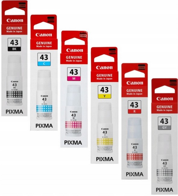 Tusz Canon GI-43 Cmyk Gy+ R Originálna sada 6x GI43