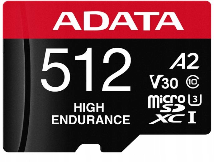 Adata MicroSD karta High Endurance 512GB Uhs-i U3 V30 A2 100/85 MB/s Adaptér
