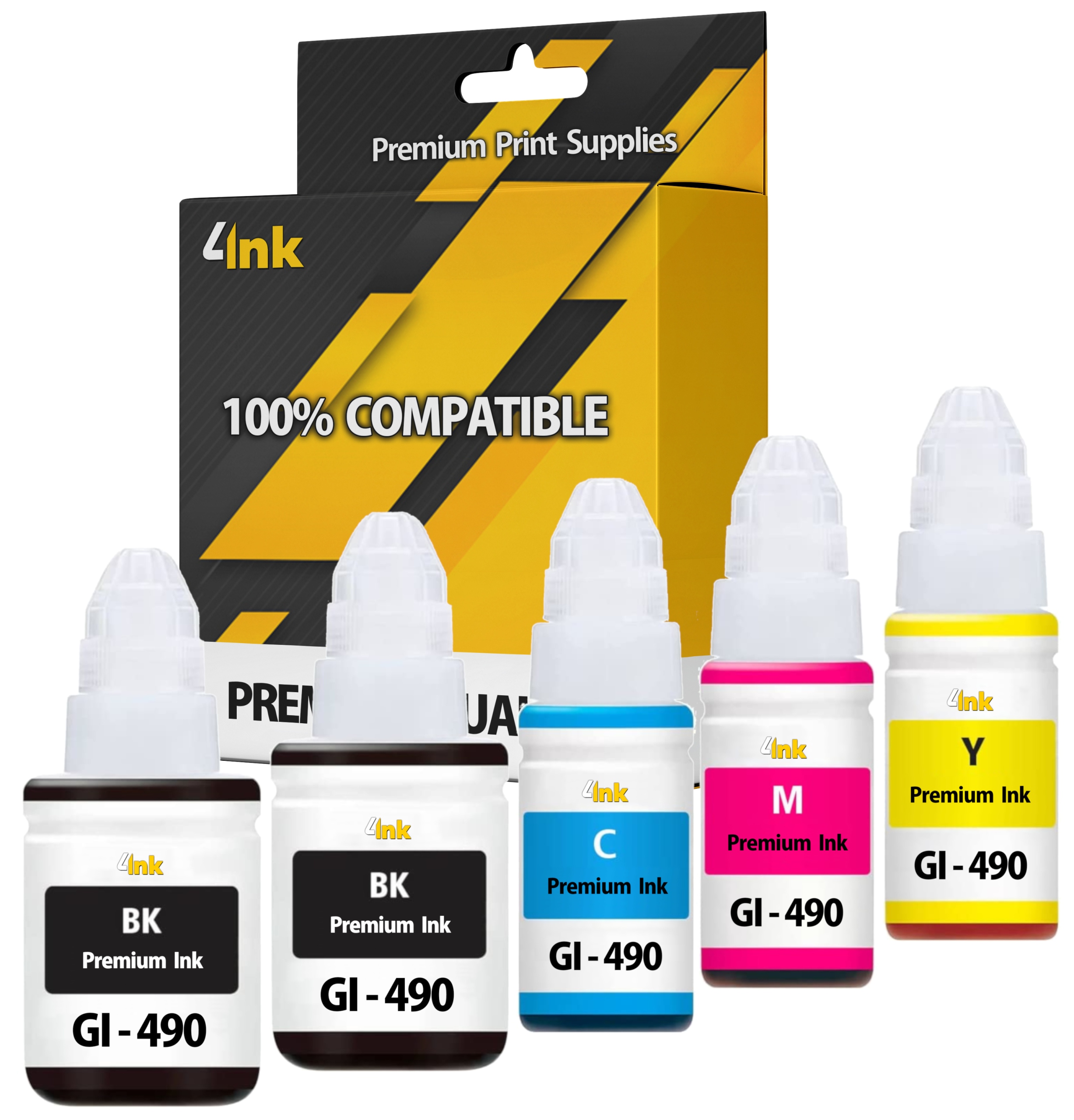 

5x Tusz GI-490 XL Do Canon G1411 G2411 G3411 Cmyk