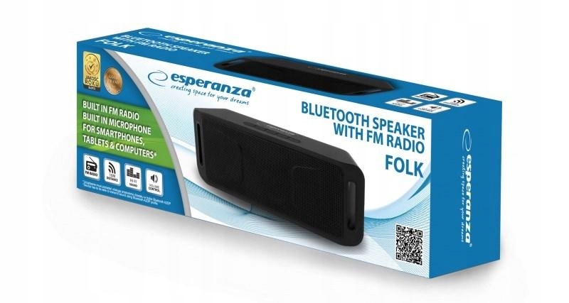 Głośniki bluetooth Esperanza Folk EP126KK kolor czarny