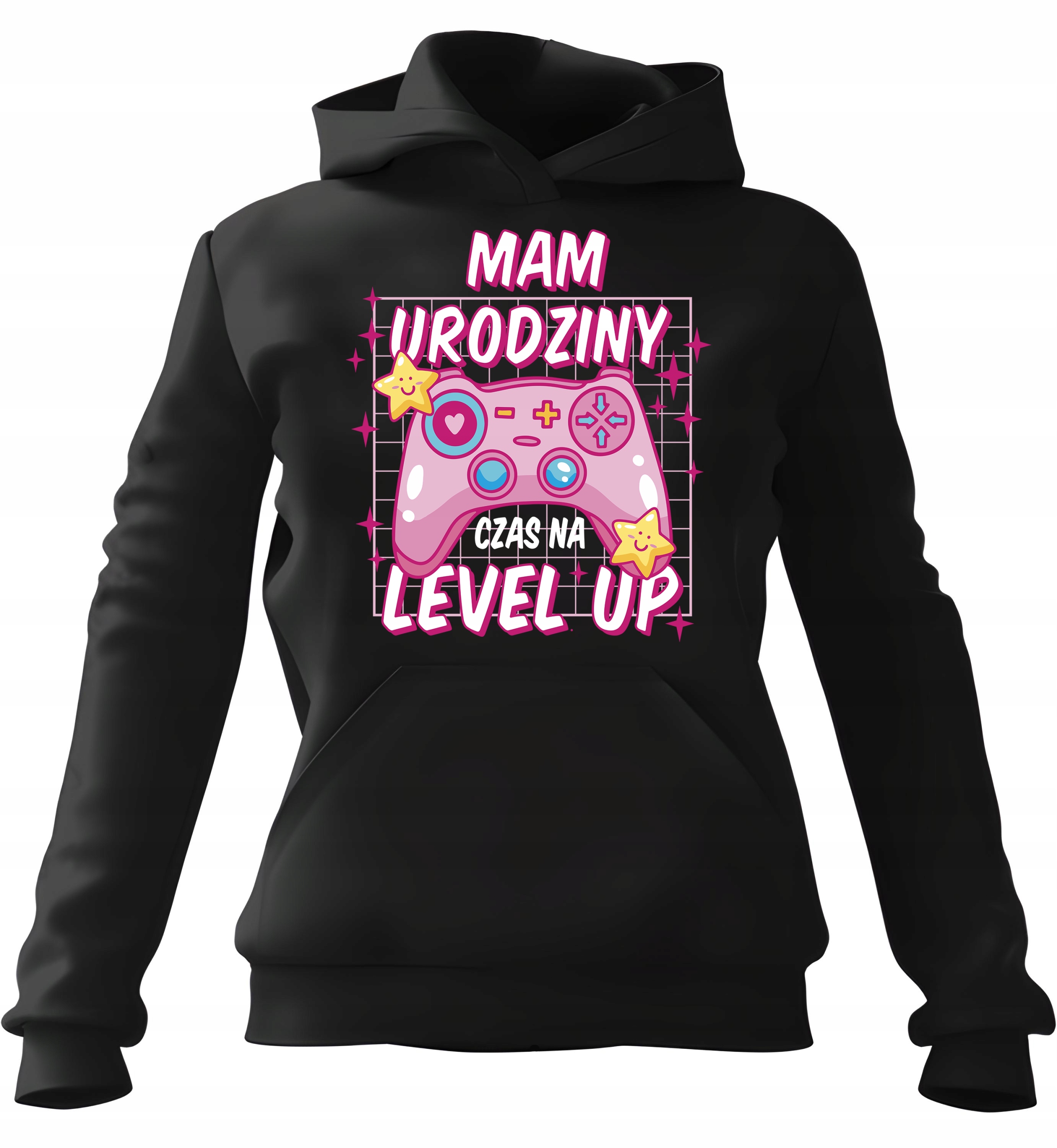 Dámská s kapucí Mikina to Level Up, černá, velikost S