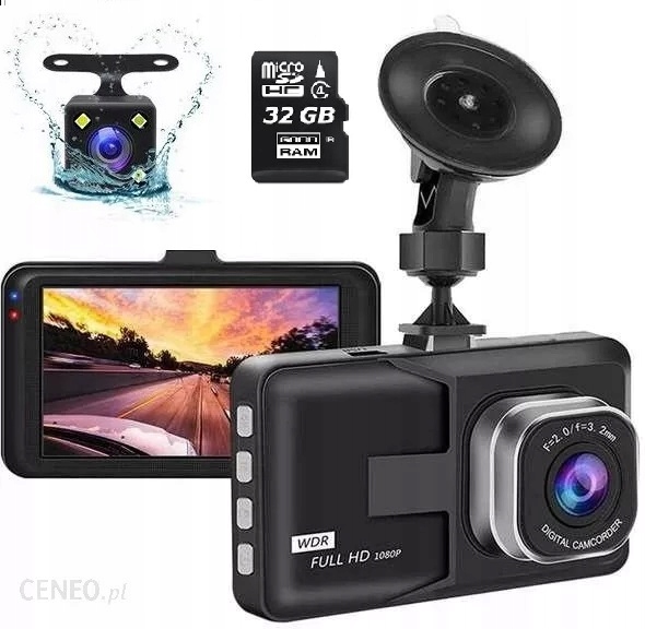 WIDEOREJESTRATOR JAZDY HD 2 x KAMERA + karta SD
