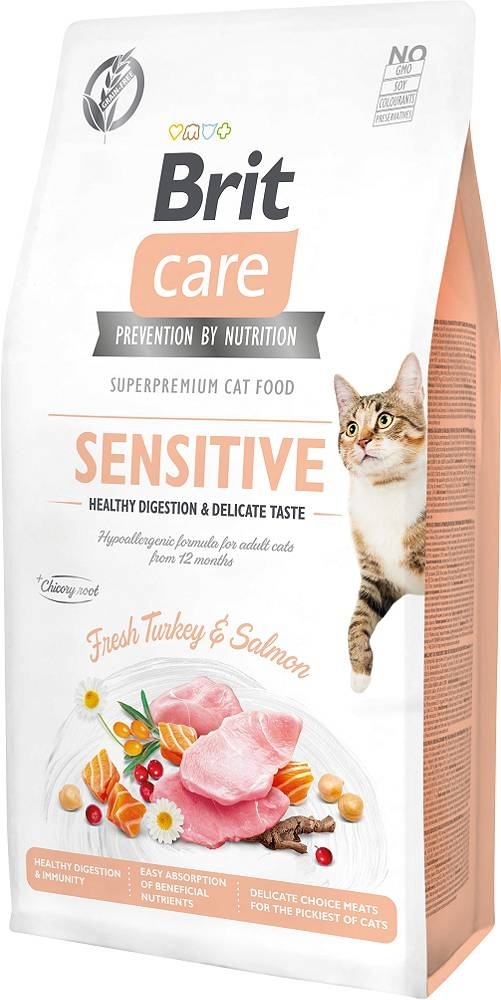 Brit Care Cat Grain-free Sensitive sucha karma dla kota indyk łosoś 7 kg