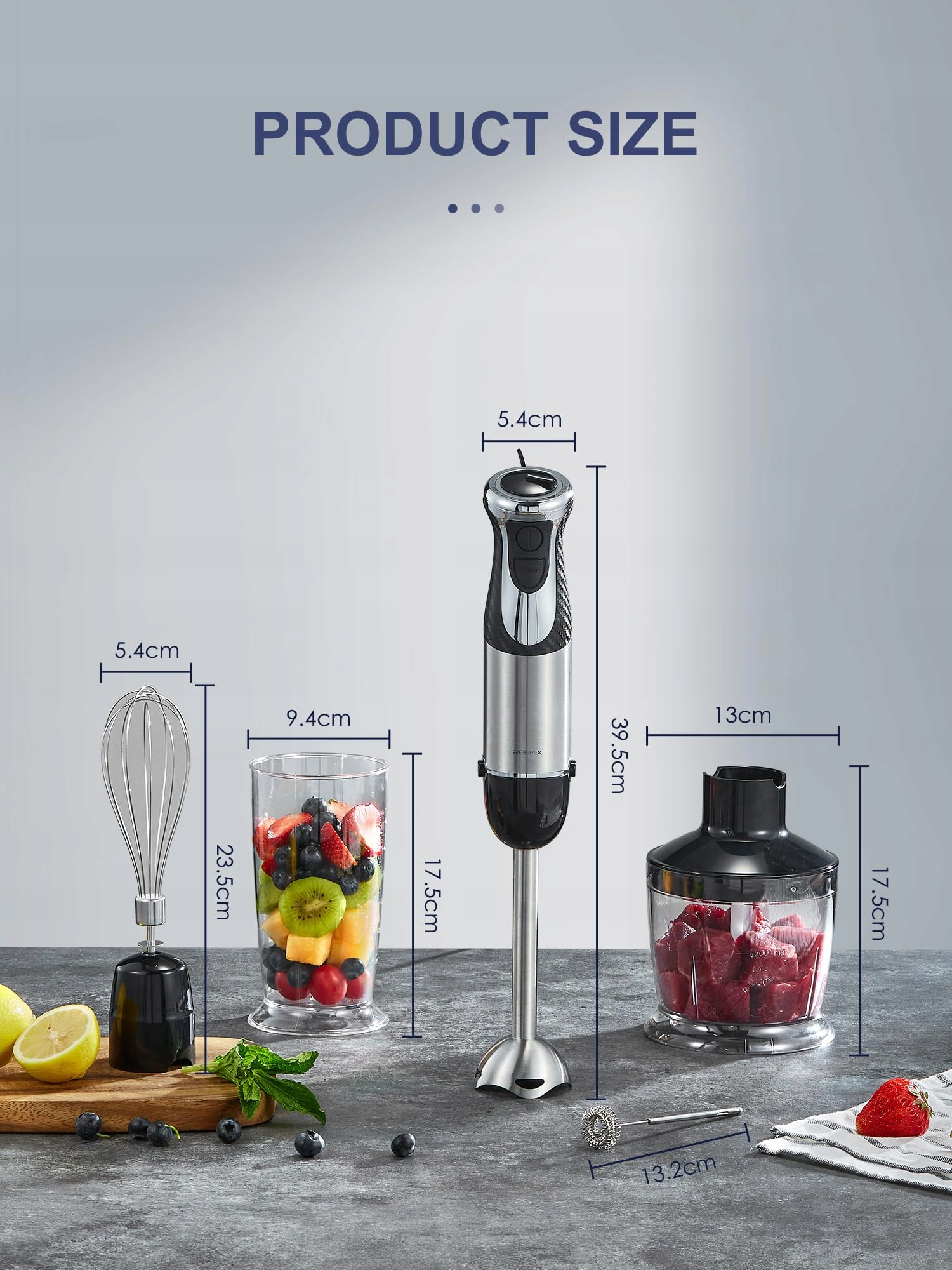 Reemix: STABMIXER 5W1 Blender Ręczny 1000W 12 Prędkości Turbo — miniatura 5