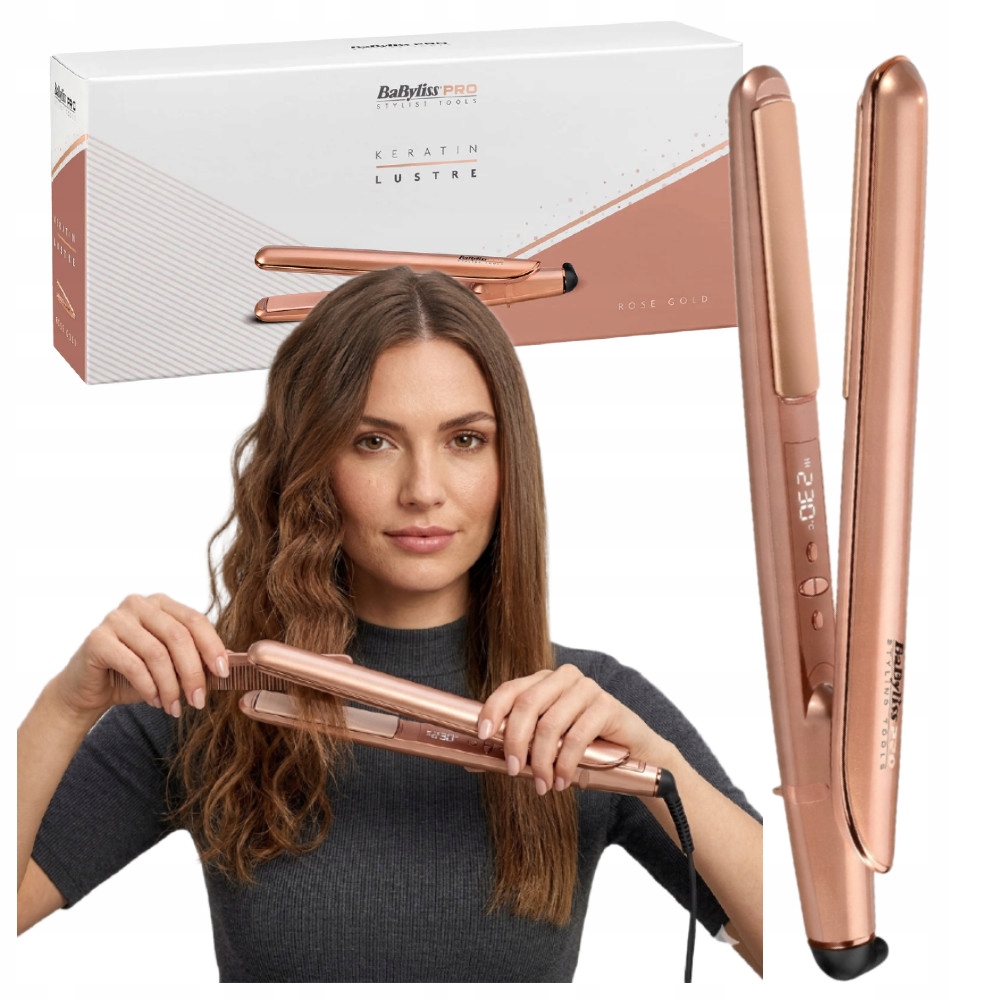 Prostownica Do Włosów Babyliss Pro Ceramiczna Z Keratyną I Olejkami Złota