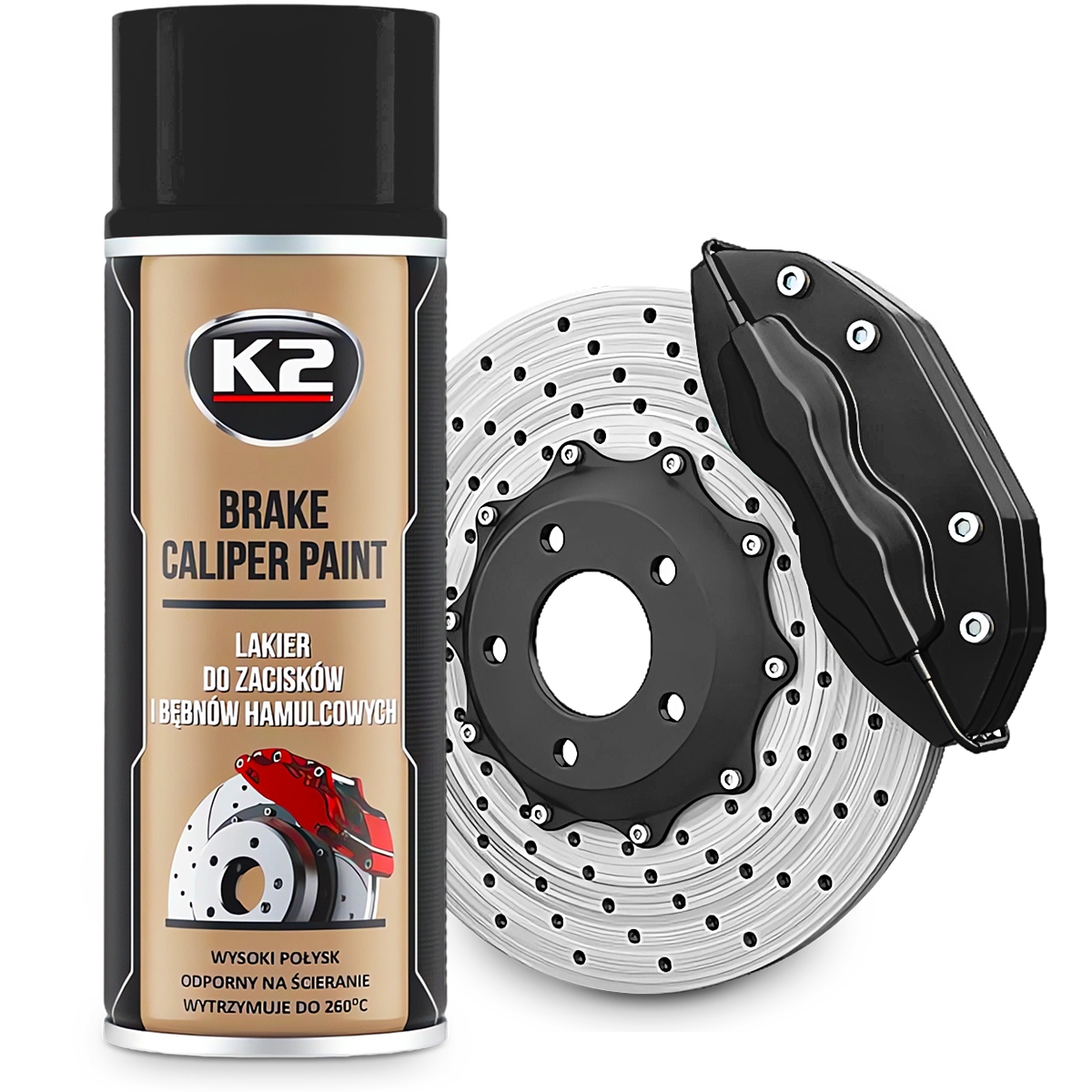 K2 Brake Caliper Paint 400ml Czarny Lakier do zacisków bębnów hamulcowych