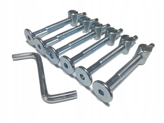 6 SZT ŚRUBY ŚRUBKI DO MONTAŻU ŁÓŻECZKA+ KLUCZYK