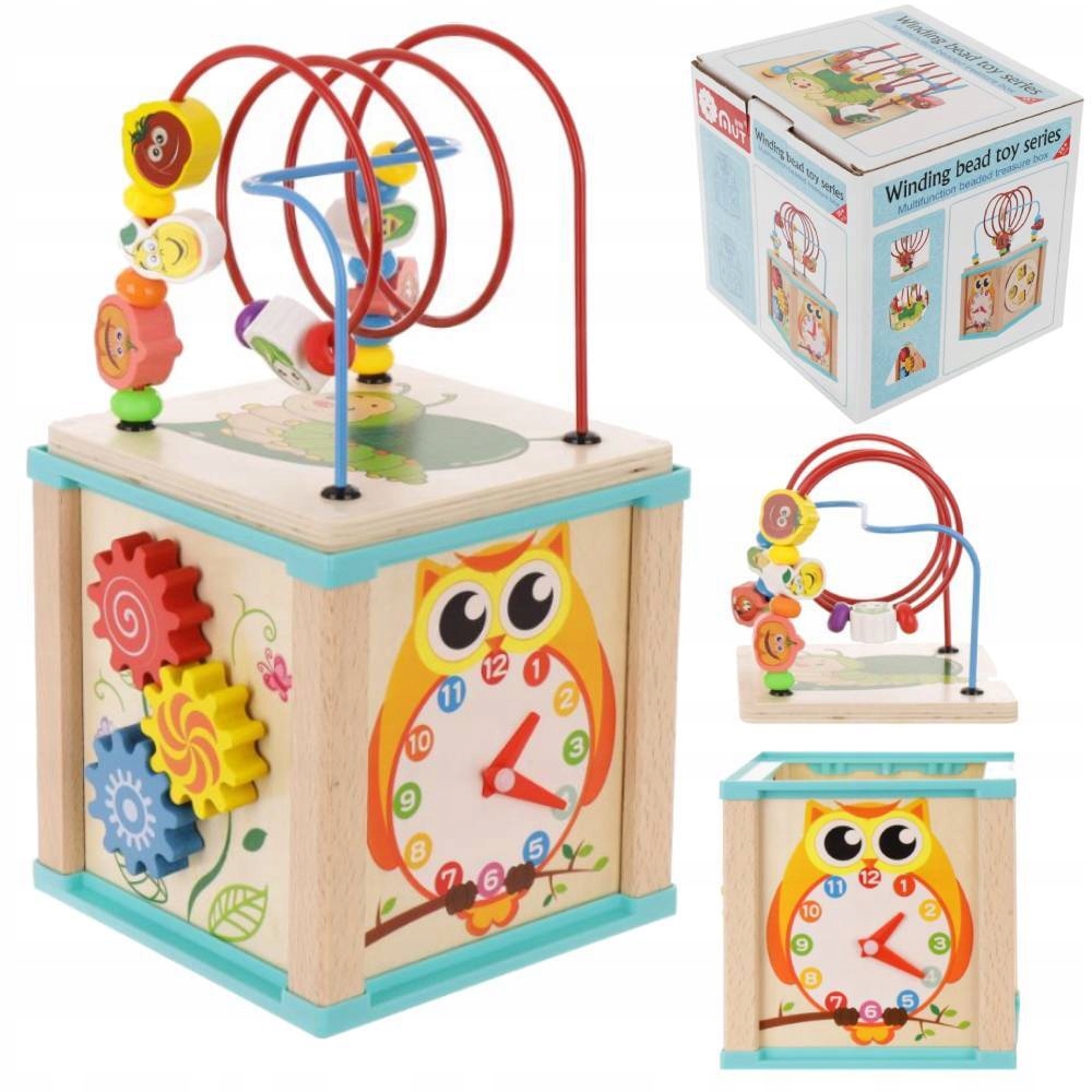 DREWNIANA KOSTKA EDUKACYJNA DLA DZIECI MONTESSORI