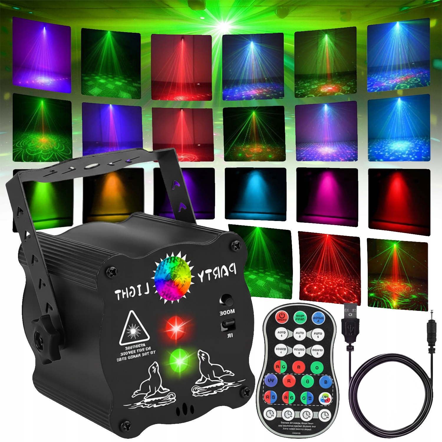 Led Světla, Laserový Diskotékový Stroboskop Pro Rgb Party Scénu Dálkové Ovládání