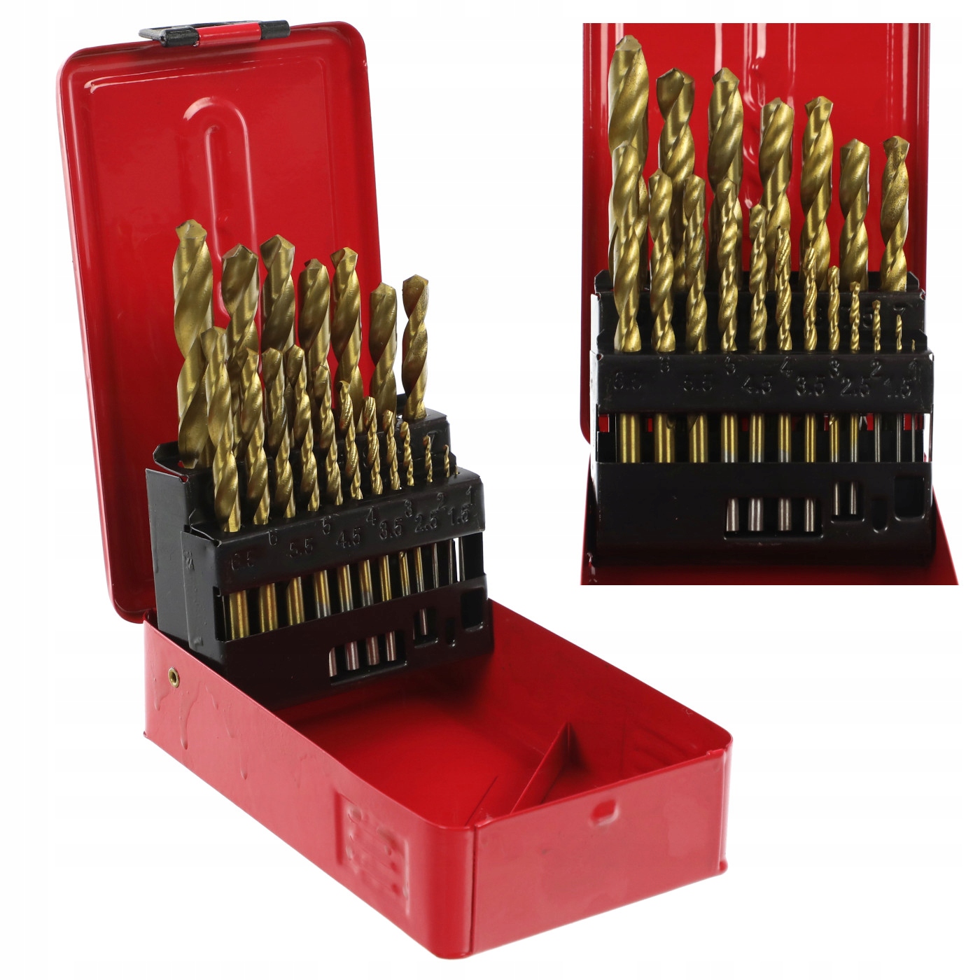 

Wiertła Do Metalu Tytanowe 1-10mm Zestaw 19SZT