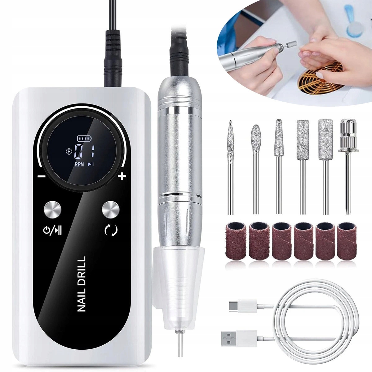 Bruska S Sadou Fréz 45,000RPM Usb C