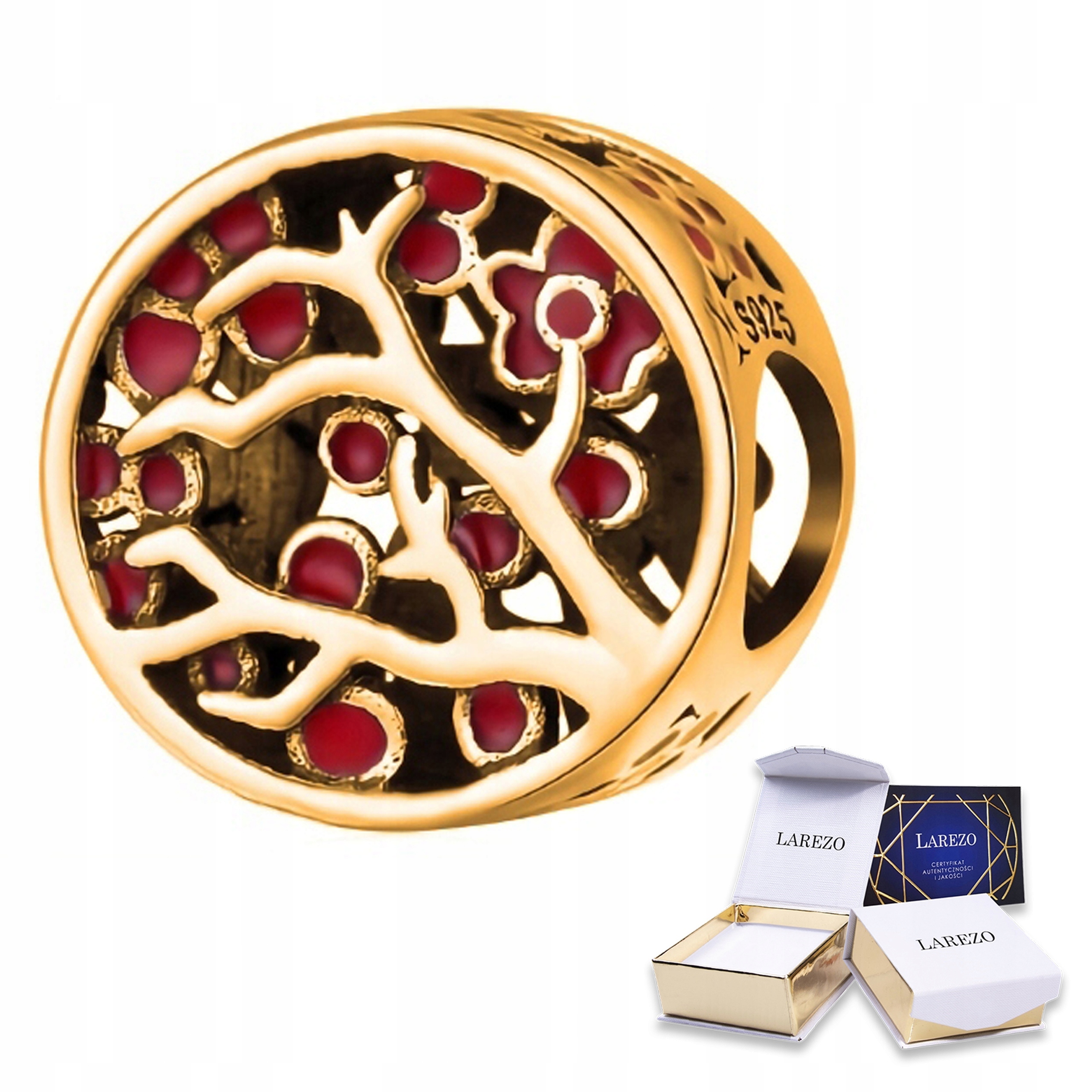 Zlaté přívěsky s korálkem Strom života štěstí Stříbro 925