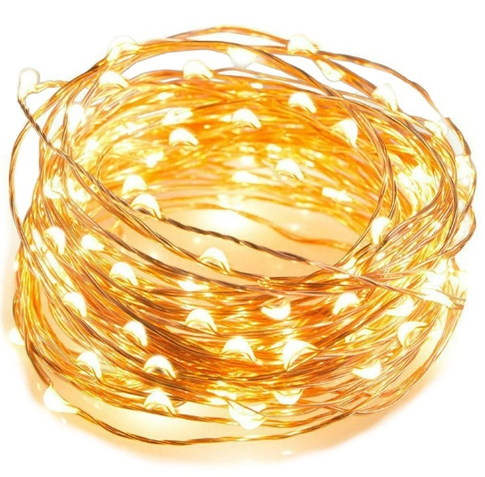 

Lampki drucik Led 50 choinkowe baterie 5m ciepłe