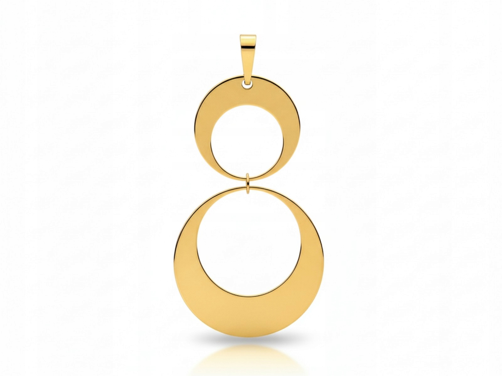 Zlatý přívěsek 585 ze dvou kulatých prvků infinity ringy 2.07 g