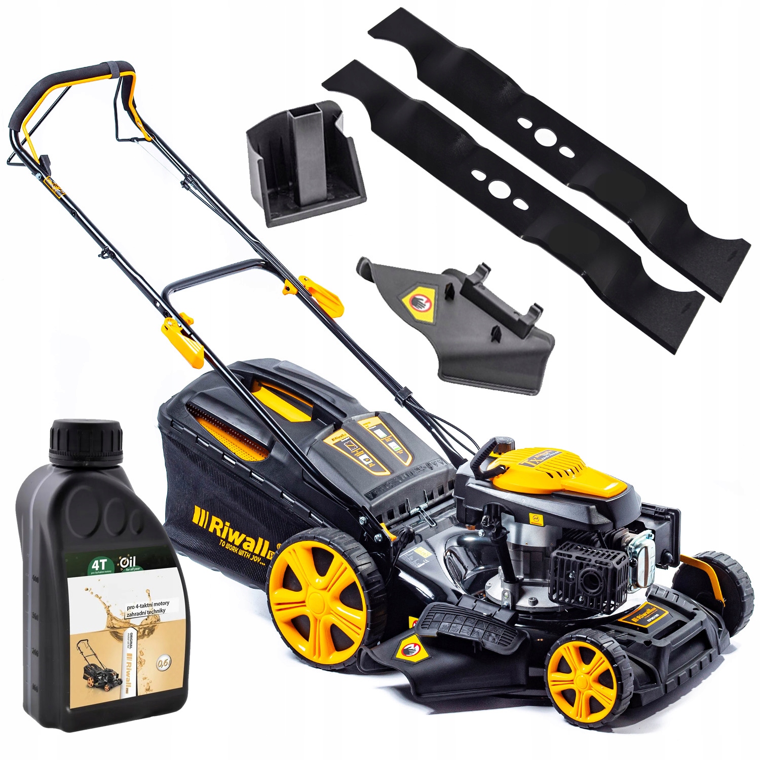 KOSIARKA SPALINOWA Z NAPĘDEM RIWALL 51CM 9w1 Z NAPĘDEM 5190PL Z 2 NOŻAMI\ Seria RPM