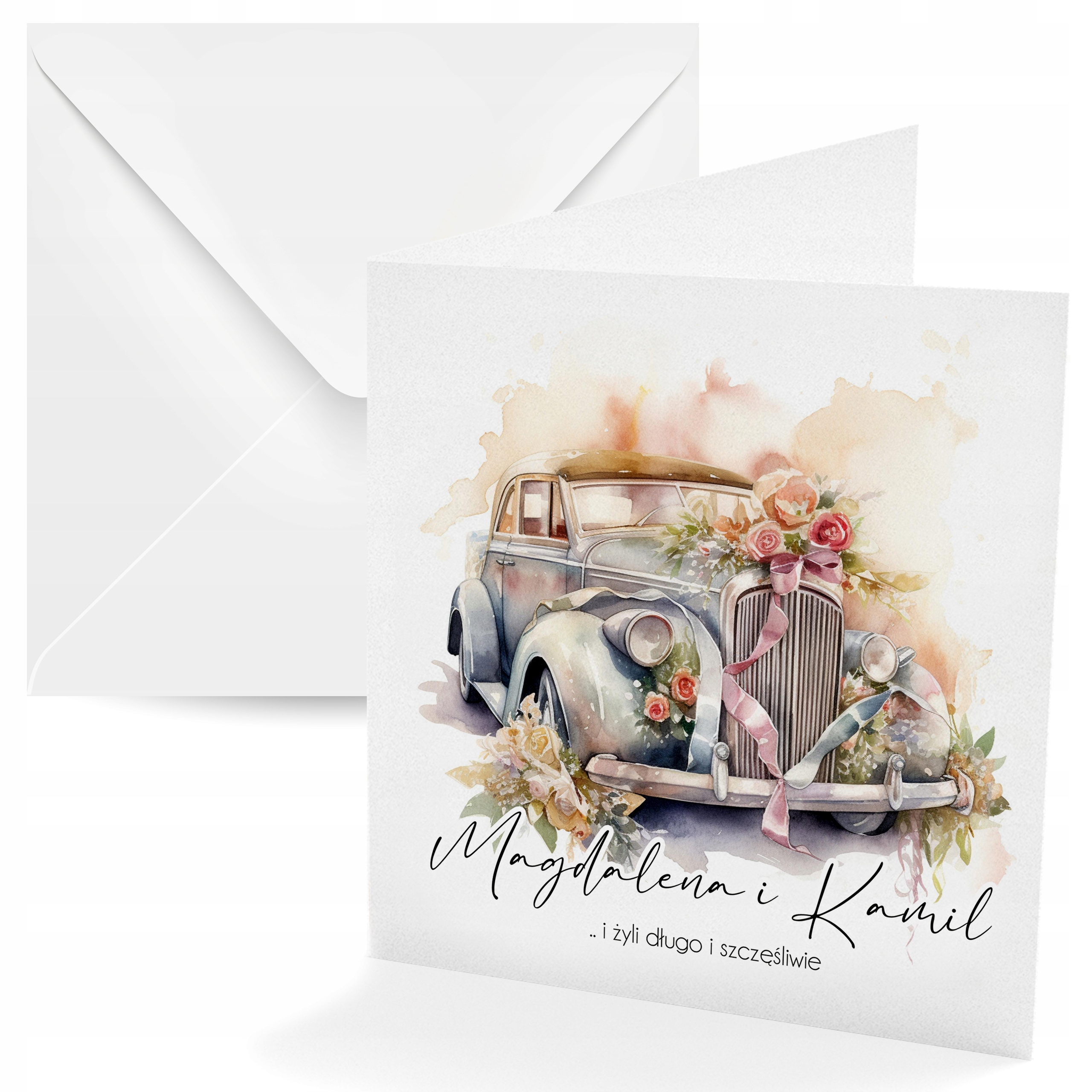 PAMIĄTKA ŚLUBNA Z ŻYCZENIAMI - KARTKA na ślub ŻYCZENIA + KOPERTA [100_3]