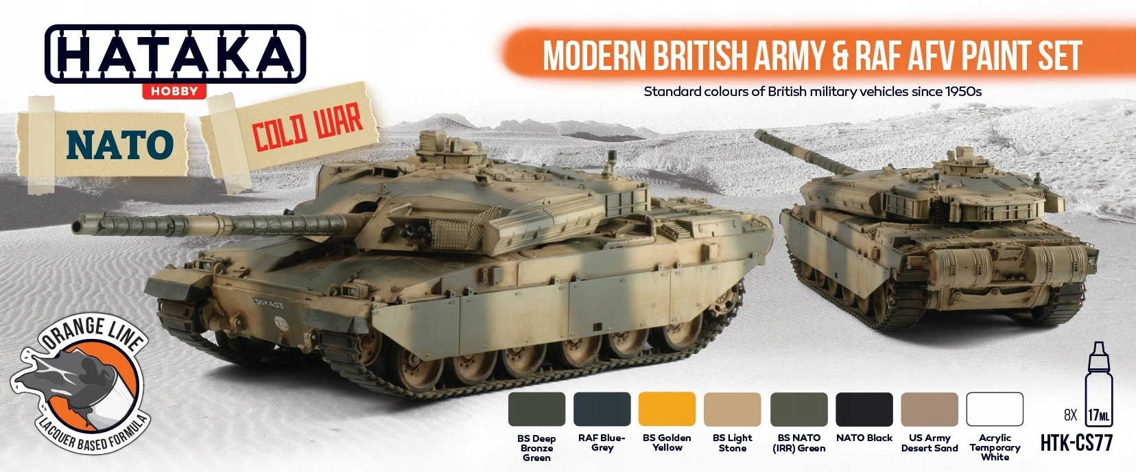 Sada barev Hataka CS77 Modern British Army & Raf Afv 8x17 ml