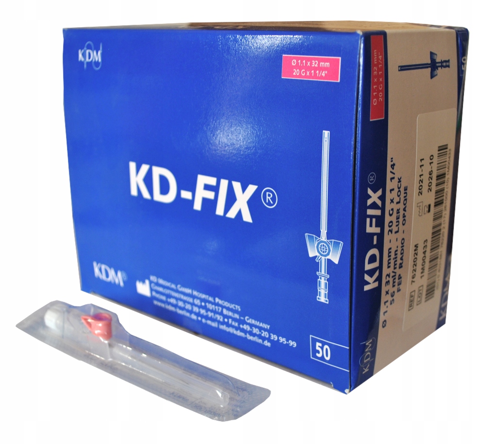 

Wenflon kaniula 20G różowa KD-Fix 1 Sztuka