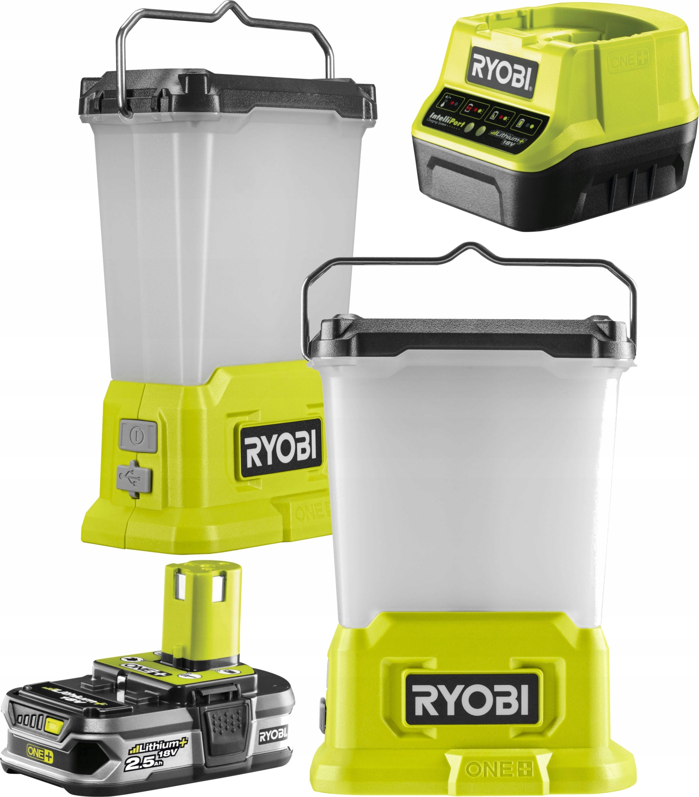 Led Kempingová Baterka 850 Lm Ryobi RLL18-0 Batéria 2,5Ah Nabíjateľná