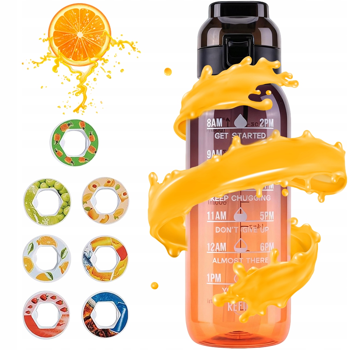 Butelka Na Wodę Sportowa O Pojemności 1L Z Kapsułkami Smakowymi