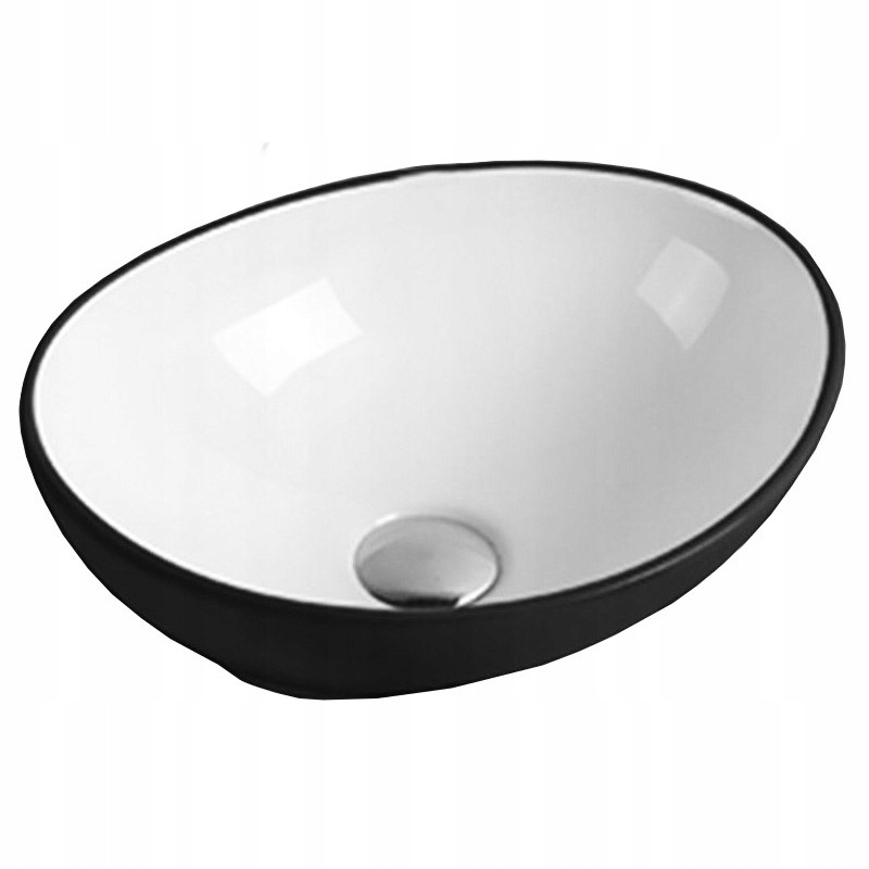 Mexen Elza umyvadlo na desku 40 x 33 cm, Bílá/Černá 21014075