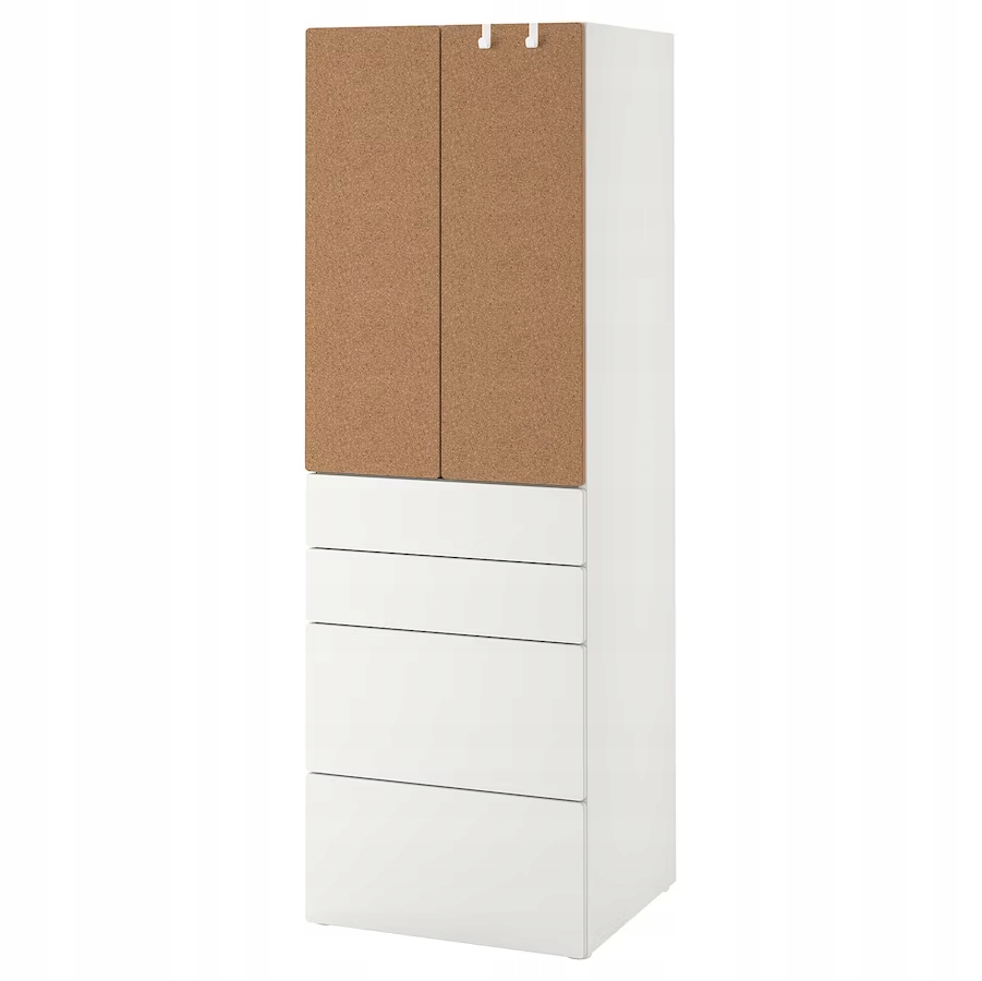

Ikea Smastad Platsa Szafa biały/korek 60x57x181 cm