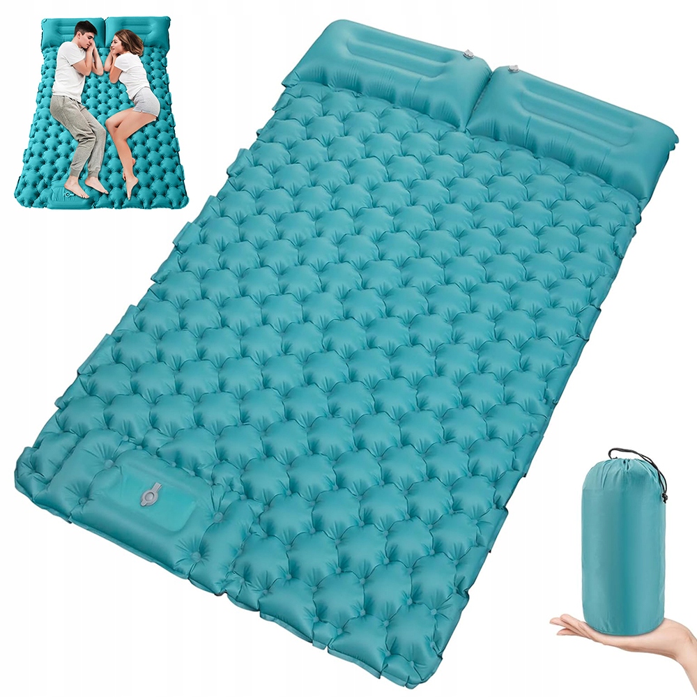 Dvojitá Nafukovací Matrace S Vestavěnou Nožní Pumpou 200 X 130 CM Kempingová Podložka