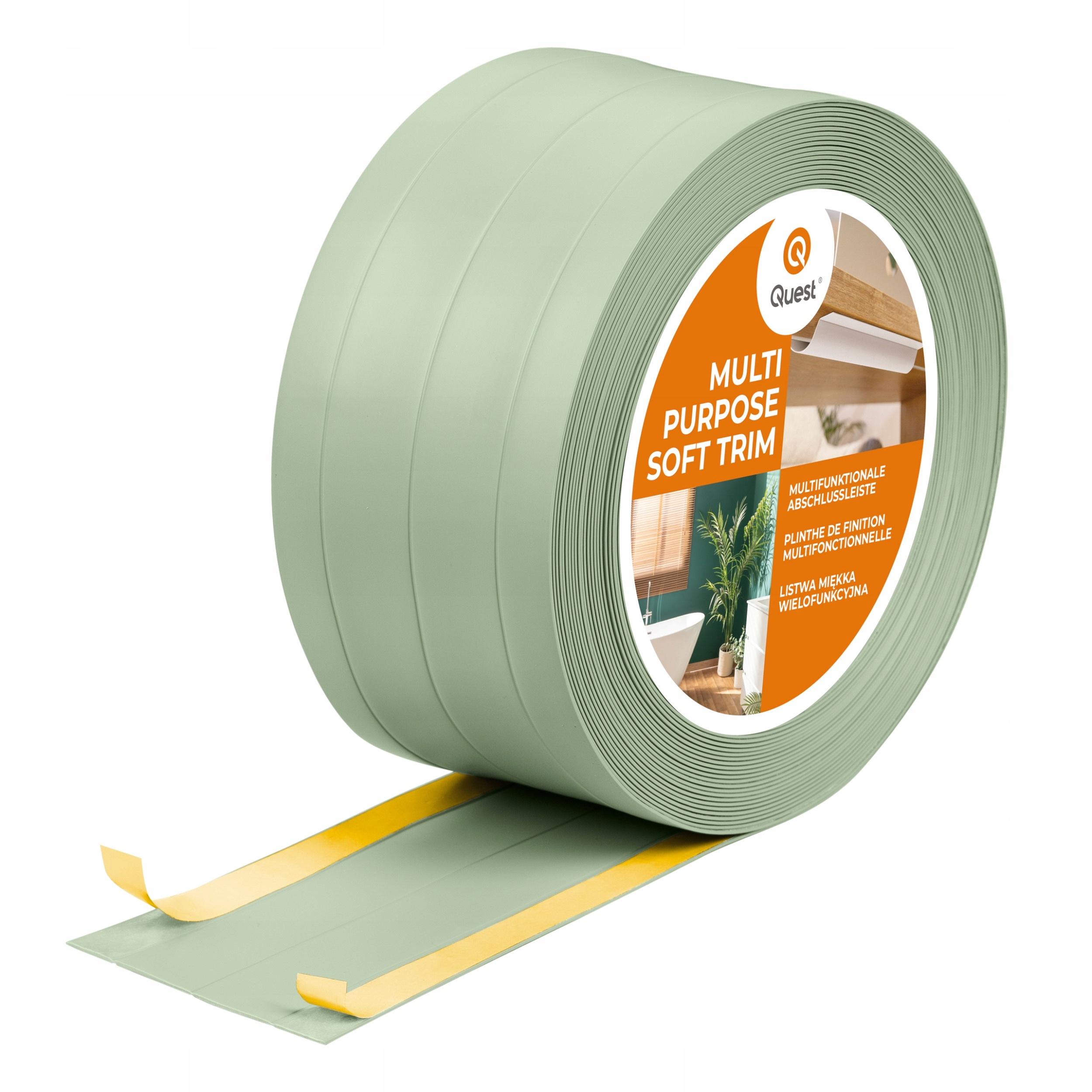 Multifunkční lišta z Pvc 4v1 – samolepicí, světle zelená, 10 m, 120 mm