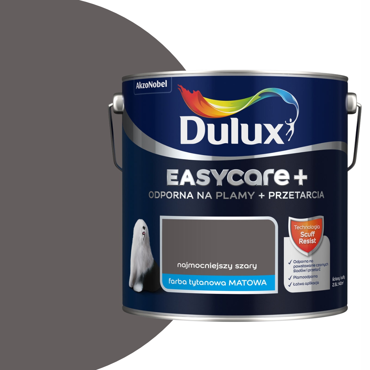 Dulux EasyCare Plus 2,5L Nejsilnější šedý