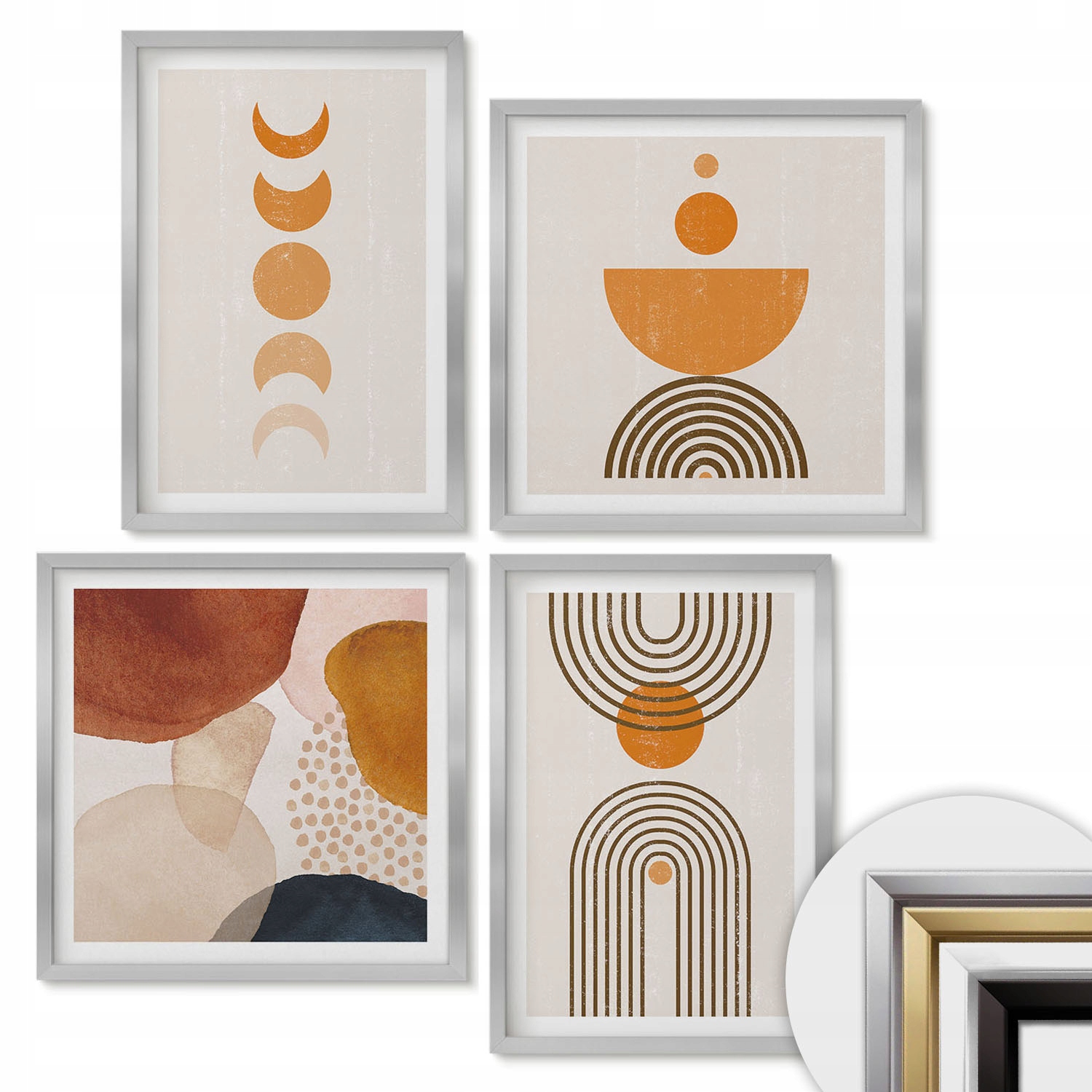 Sada nástěnných obrazů do bytu Boho, minimalistické dekorace