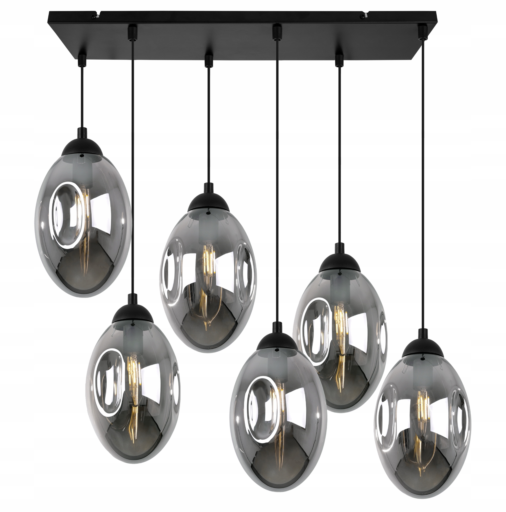 Lampa Sufitowa Wisząca Żyrandol Do Kuchni Salonu Pokoju Listwa Klosze Loft