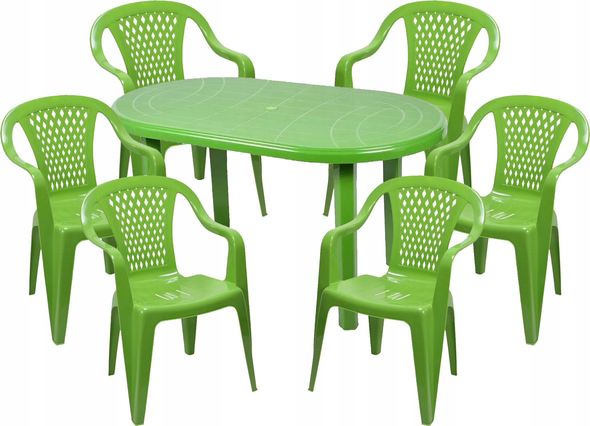 MOCNY ZESTAW KRZESŁA STÓŁ OGRODOWY 6+1 LIMONKA