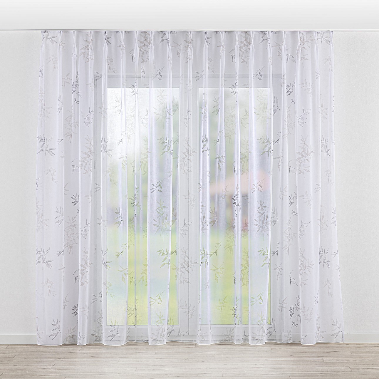 Hotová Záclona na dvojitých flex hácích Woalowa 300 x 245 cm, bílá